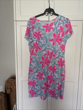 Lilly Pulitzer Pink & Light Blue Floral Shift Dress